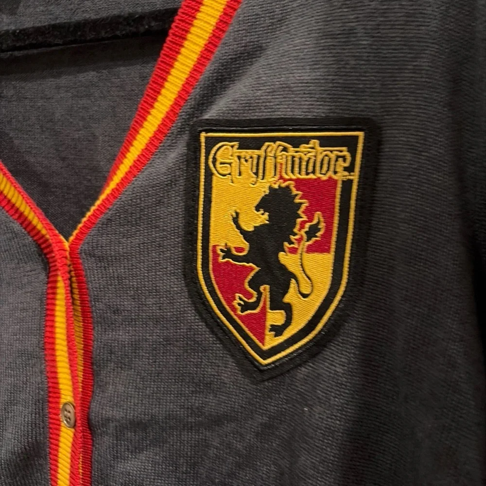 Gryffindor Harry Potter Charcoal Cardigan with Red and Gold Trim